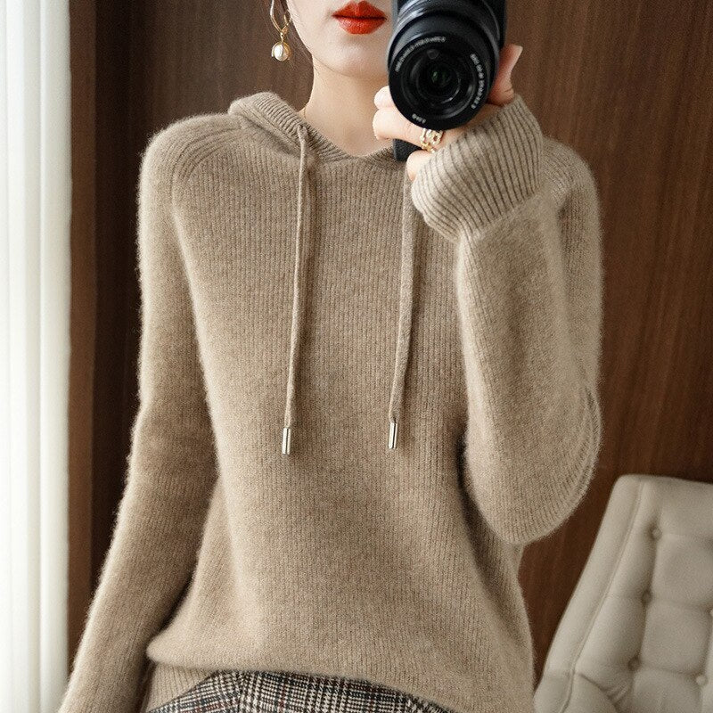 Damen-Hoodie in lockerer Passform mit Kordelzug - 4 - Jasminaboutique.com