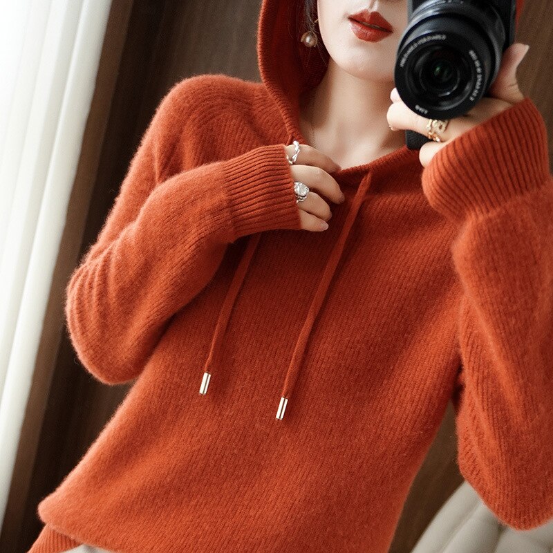 Damen-Hoodie in lockerer Passform mit Kordelzug - 5 - Jasminaboutique.com