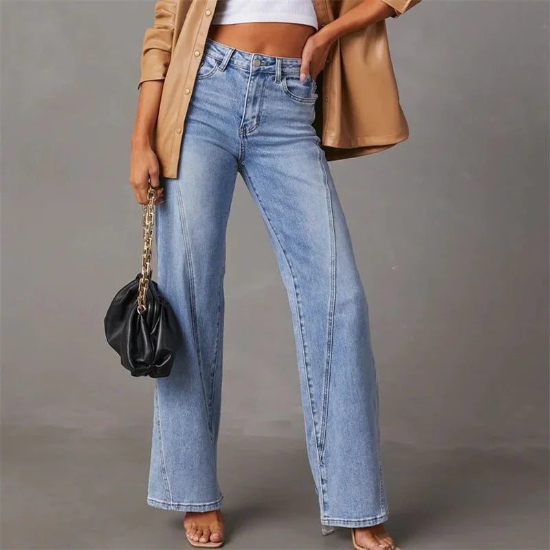 High-Rise-Flare-Jeans für Damen mit geschwungenen Nähten im Vorderteil - 4 - Jasminaboutique.com