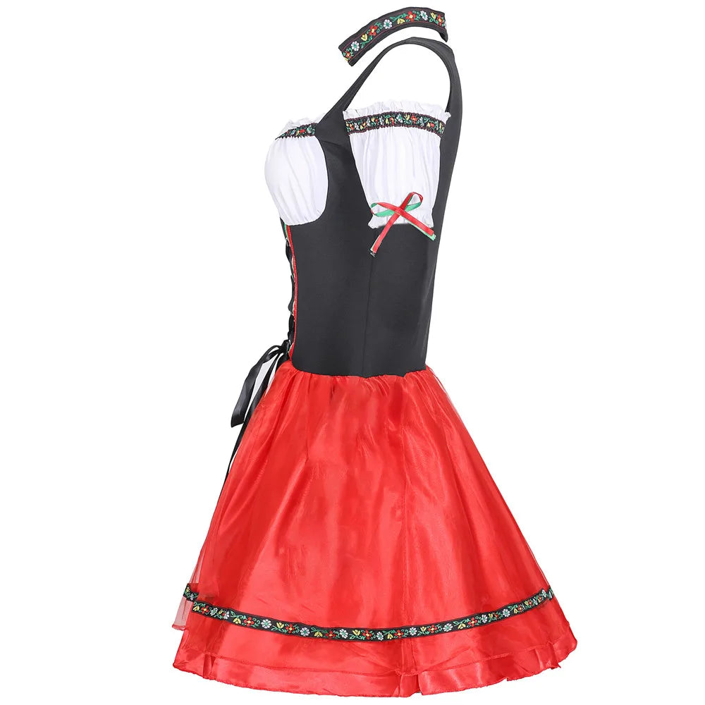 Oktoberfest-Dirndl für Damen – Verspielter Schwung mit Schnürdetail - 3 - Jasminaboutique.com