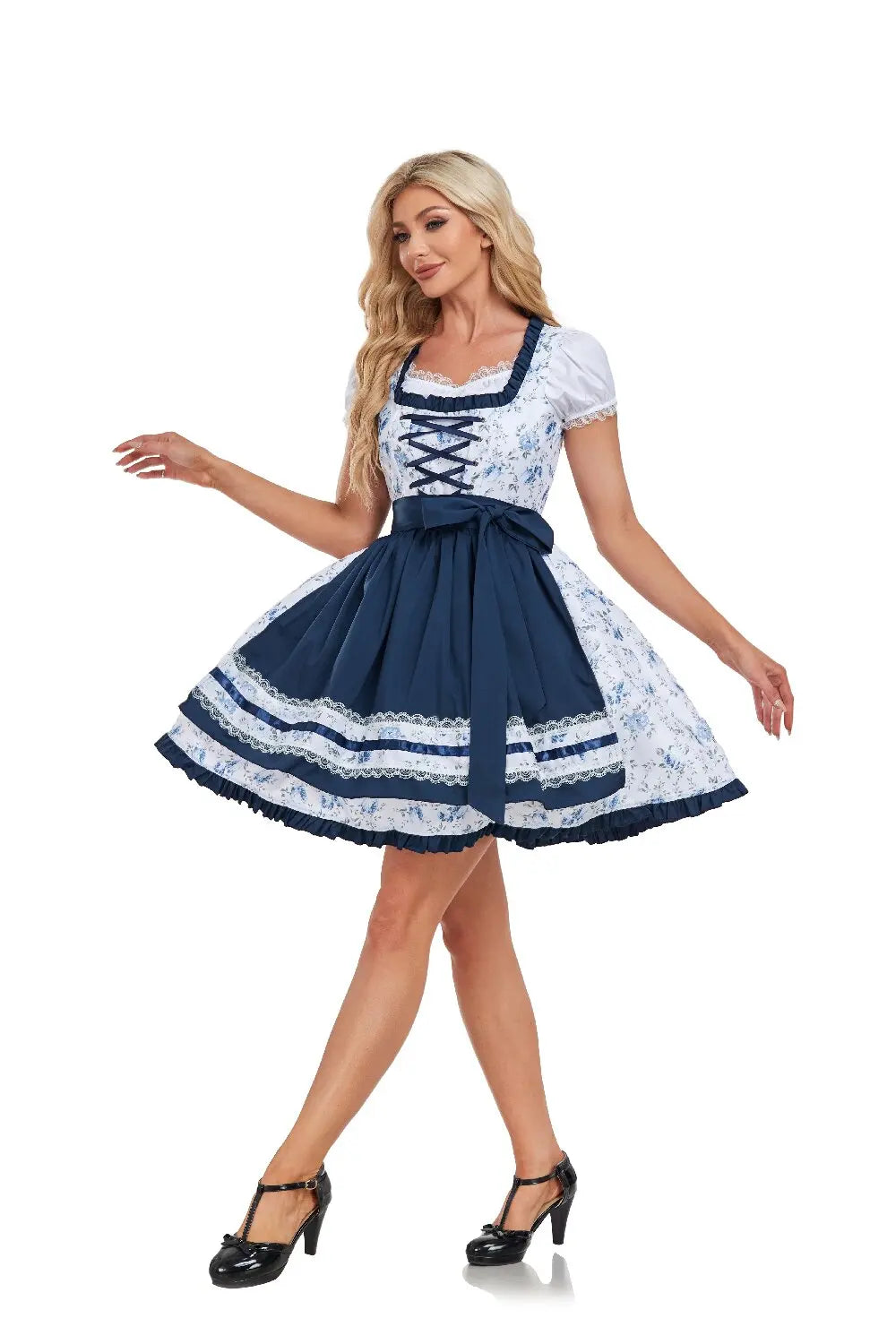 Dirndl für Damen im traditionellen Stil mit Blumenmuster - 1 - Jasminaboutique.com
