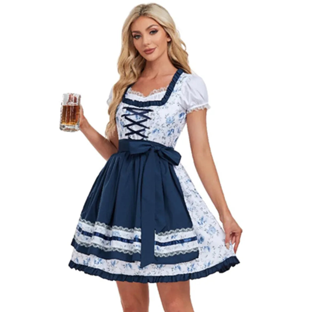 Dirndl für Damen im traditionellen Stil mit Blumenmuster - 4 - Jasminaboutique.com