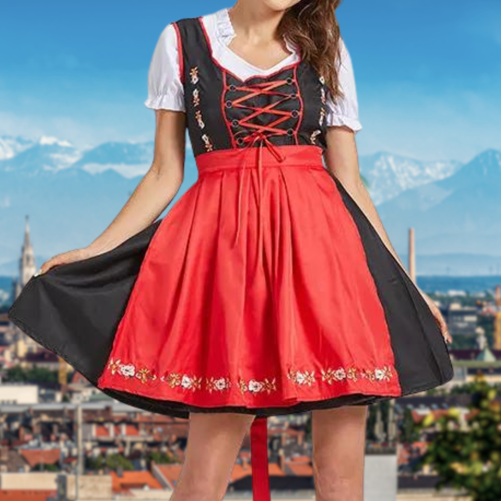 Dirndl für Damen im traditionellen Oktoberfest-Stil mit Schürze - 1 - Jasminaboutique.com