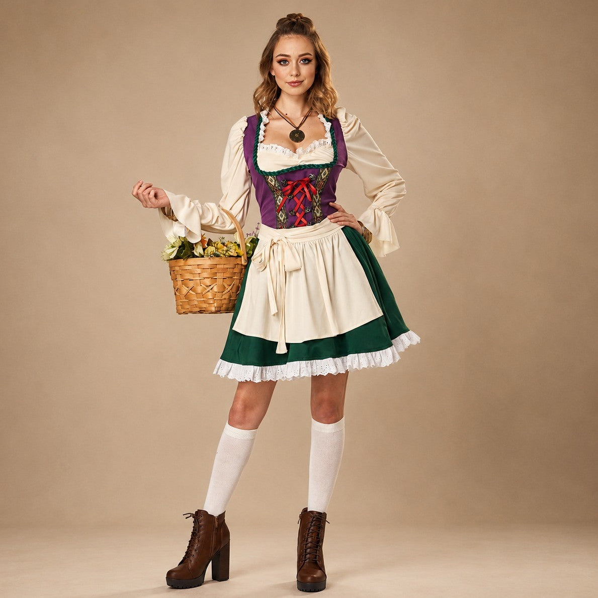 Dirndl für Damen mit traditionellen Details und elegantem Schwung - 4 - Jasminaboutique.com