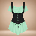 Schulterfreies Damenkleid mit figurschmeichelnder Passform und Schnürdetail - 4 - Jasminaboutique.com