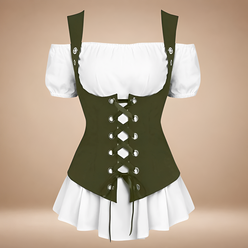 Schulterfreies Damenkleid mit figurschmeichelnder Passform und Schnürdetail - 6 - Jasminaboutique.com