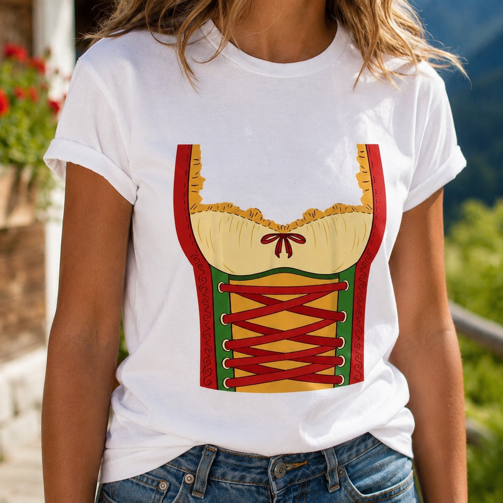 Damen-T-Shirt mit Oktoberfest-Motiv und lockerer Passform - 3 - Jasminaboutique.com