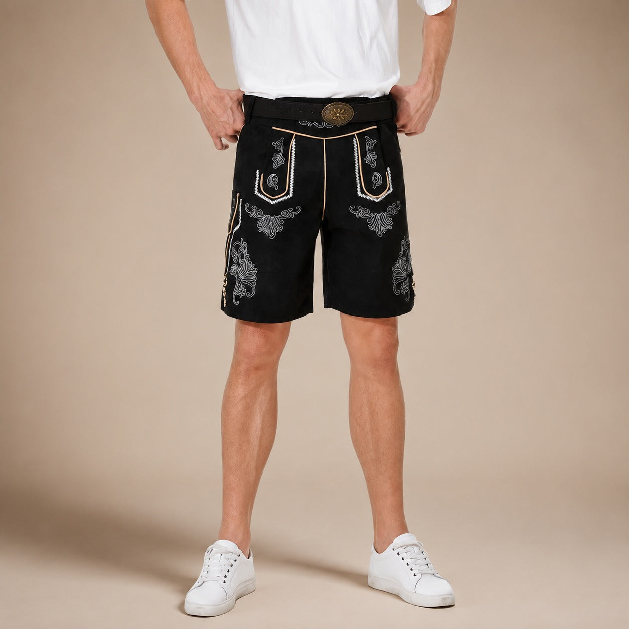 Traditionelle Oktoberfest-Shorts für Herren mit Zierstickerei - 4 - Jasminaboutique.com