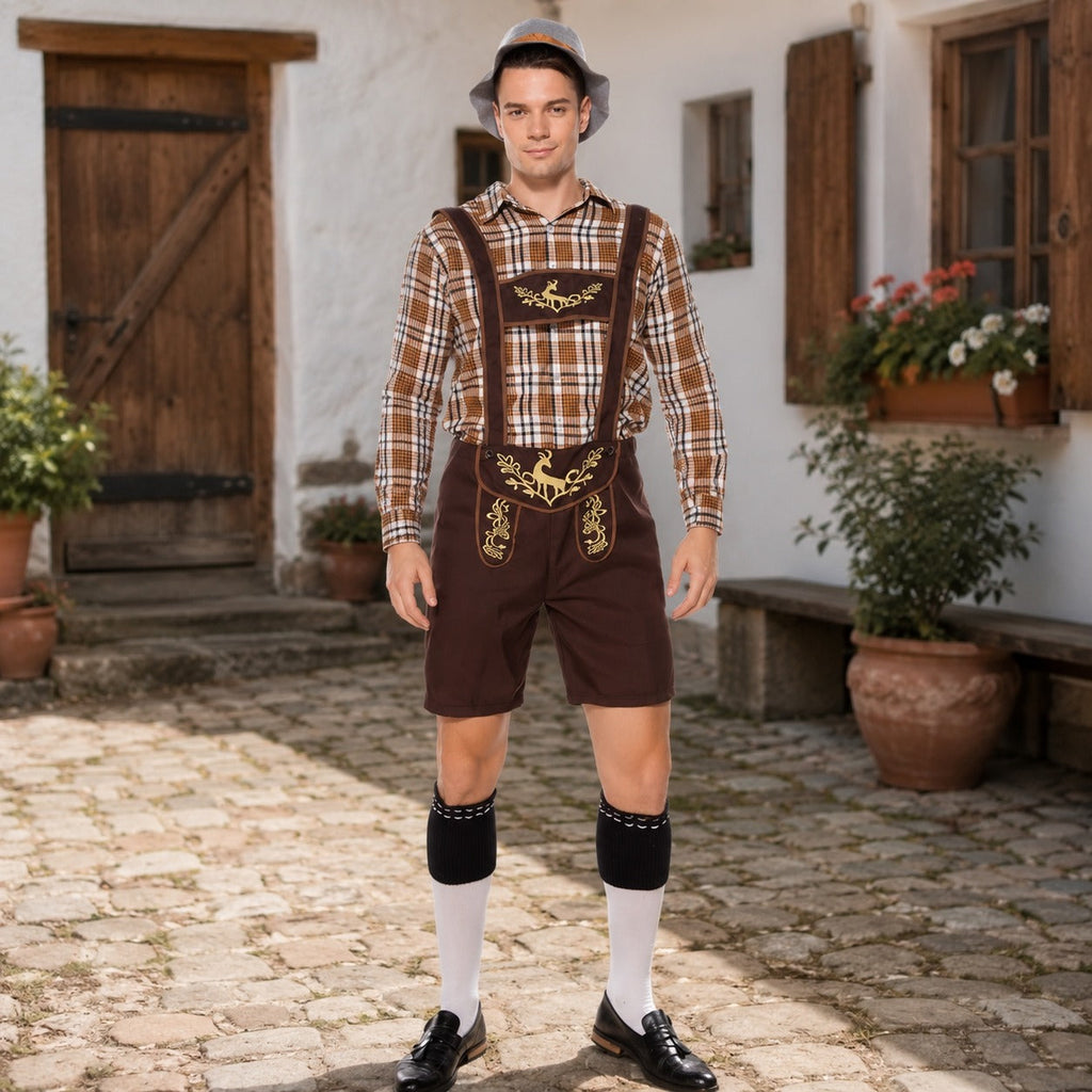 Zweiteiliges traditionelles Oktoberfest-Outfit für Herren mit Stickerei - 1 - Jasminaboutique.com