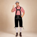 Lederhosen-Outfit für Herren mit kariertem Hemd und Hosenträgern für das Oktoberfest - 4 - Jasminaboutique.com