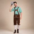 Lederhosen-Outfit für Herren mit kariertem Hemd und Hosenträgern für das Oktoberfest - 5 - Jasminaboutique.com
