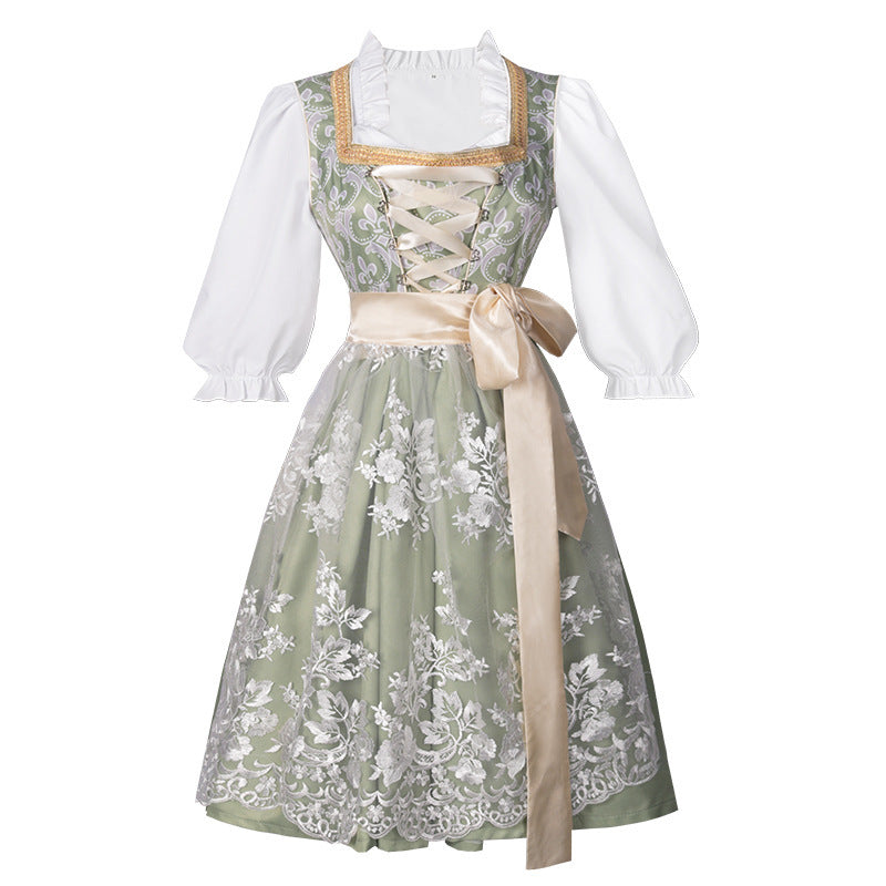 Traditionelles Dirndl für Damen mit eleganter Stickerei und Taillengürtel | J&B - 1 - Jasminaboutique.com