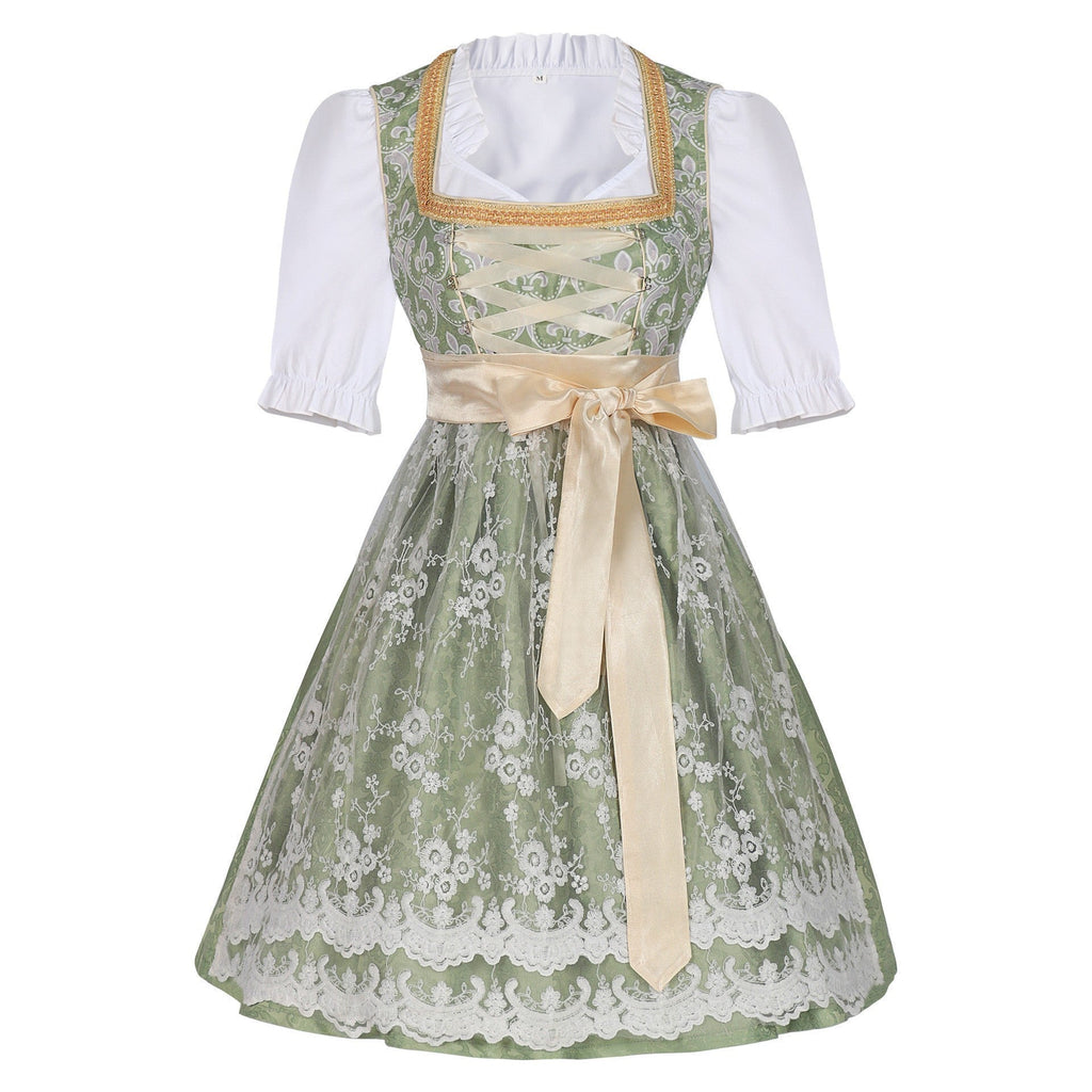 Traditionelles Dirndl für Damen mit eleganter Stickerei und Taillengürtel | J&B - 2 - Jasminaboutique.com