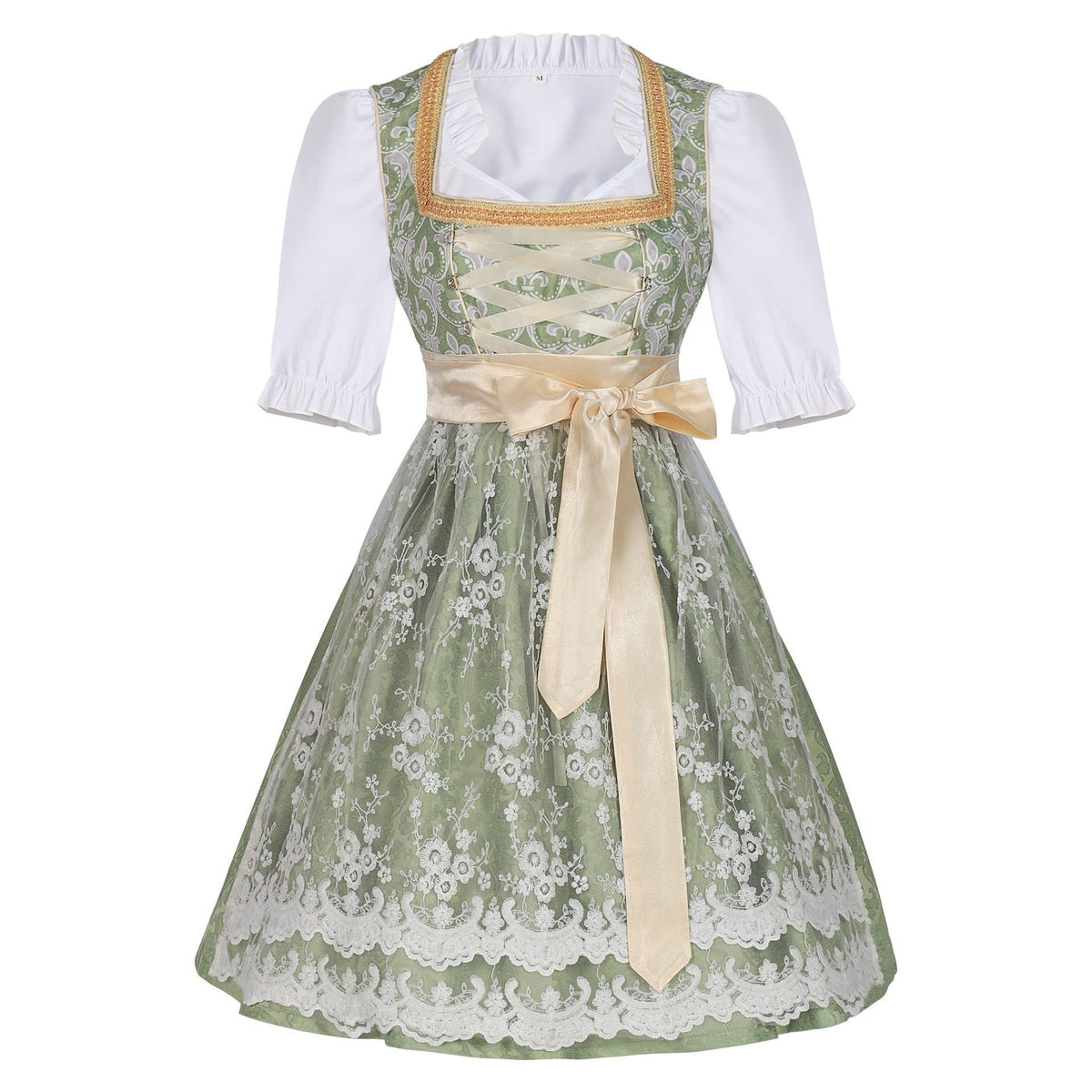 Traditionelles Dirndl für Damen mit eleganter Stickerei und Taillengürtel | J&B - 2 - Jasminaboutique.com