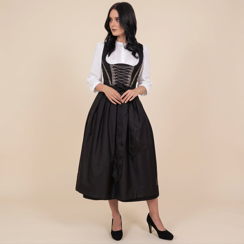 Dirndl Damen mit langen Ärmeln und verspieltem Schnürdetail | J&B - 5 - Jasminaboutique.com