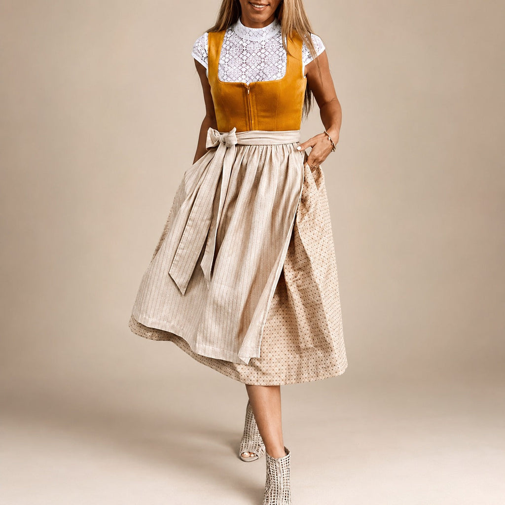 Dirndl für Damen mit klassischem Schnitt und tailliertem Oberteil | J&B - 4 - Jasminaboutique.com
