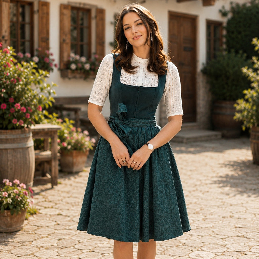 Dirndl Damen mit Spitzenoberteil und tailliertem Rock | J&B - 1 - Jasminaboutique.com