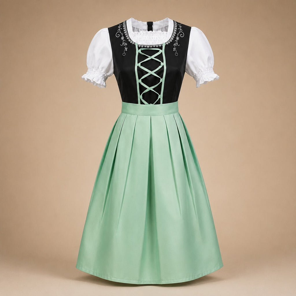 Dirndl Damen im klassischen Schnitt mit Gingham-Muster und Taillengürtel | J&B - 5 - Jasminaboutique.com
