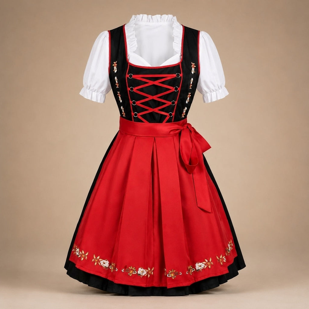 Dirndl Damen im klassischen Schnitt mit Gingham-Muster und Taillengürtel | J&B - 9 - Jasminaboutique.com