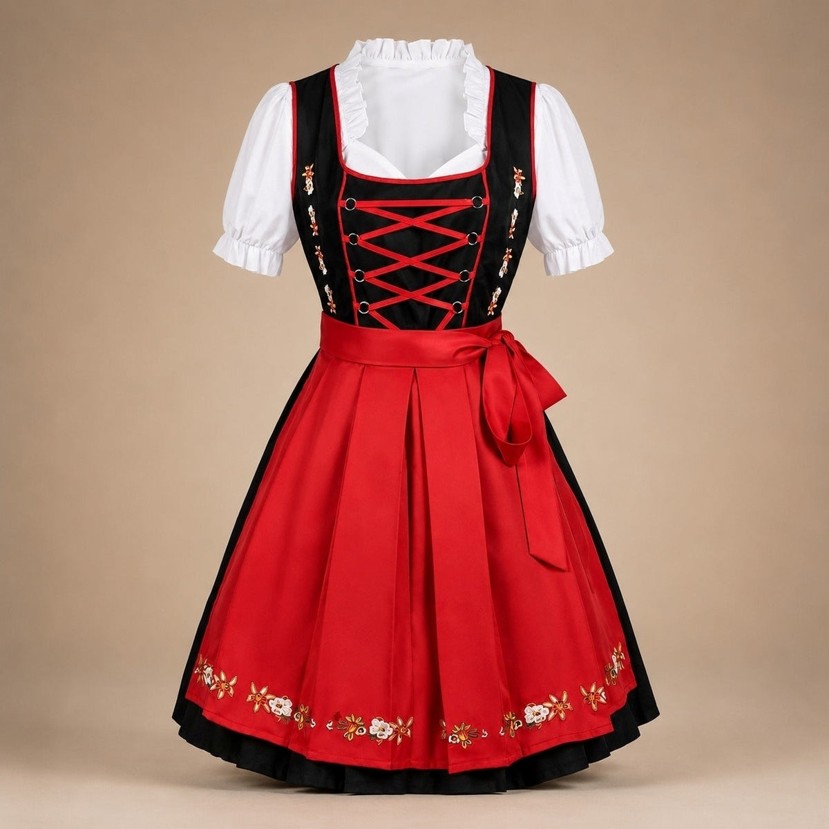 Dirndl Damen im klassischen Schnitt mit Gingham-Muster und Taillengürtel | J&B - 9 - Jasminaboutique.com