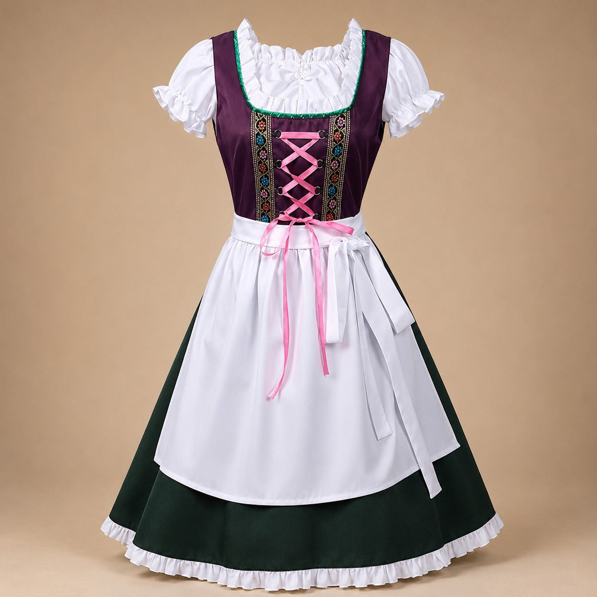 Dirndl Damen im klassischen Schnitt mit Gingham-Muster und Taillengürtel | J&B - 11 - Jasminaboutique.com