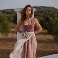 Midi-Kleid Damen mit quadratischem Ausschnitt und elegantem Bindedetail | J&B - 1 - Jasminaboutique.com