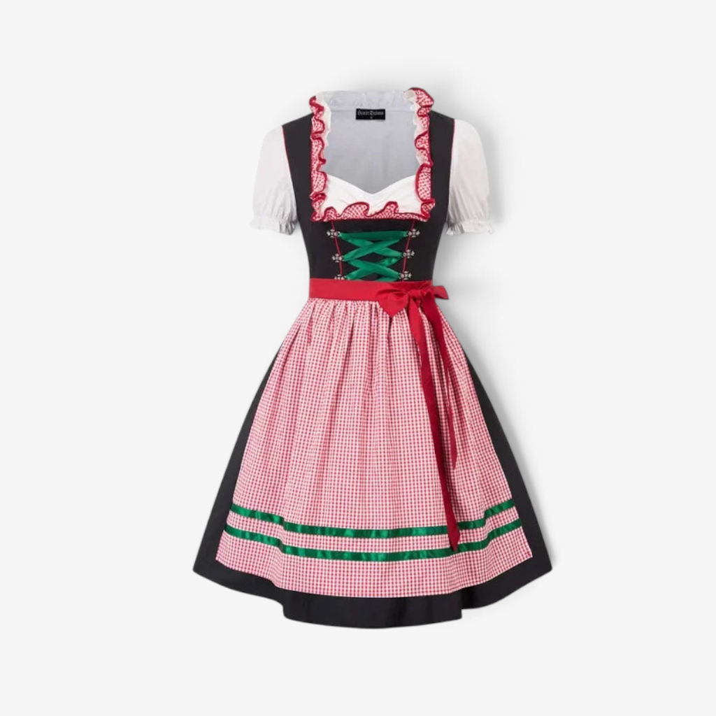 Dirndl für Damen mit Schnürung und besticktem Rock | J&B - 5 - Jasminaboutique.com