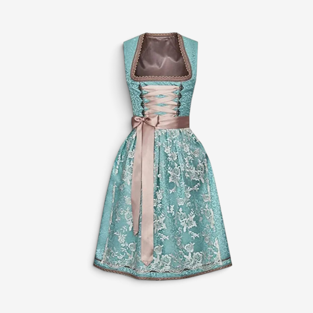 Dirndl für Damen mit Schnürung und besticktem Rock | J&B - 6 - Jasminaboutique.com