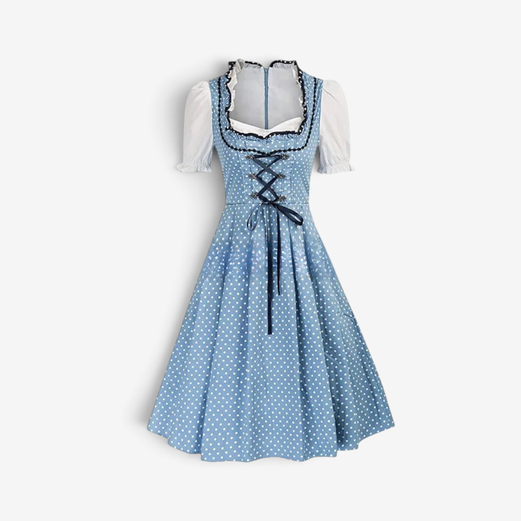 Dirndl für Damen mit Schnürung und besticktem Rock | J&B - 12 - Jasminaboutique.com