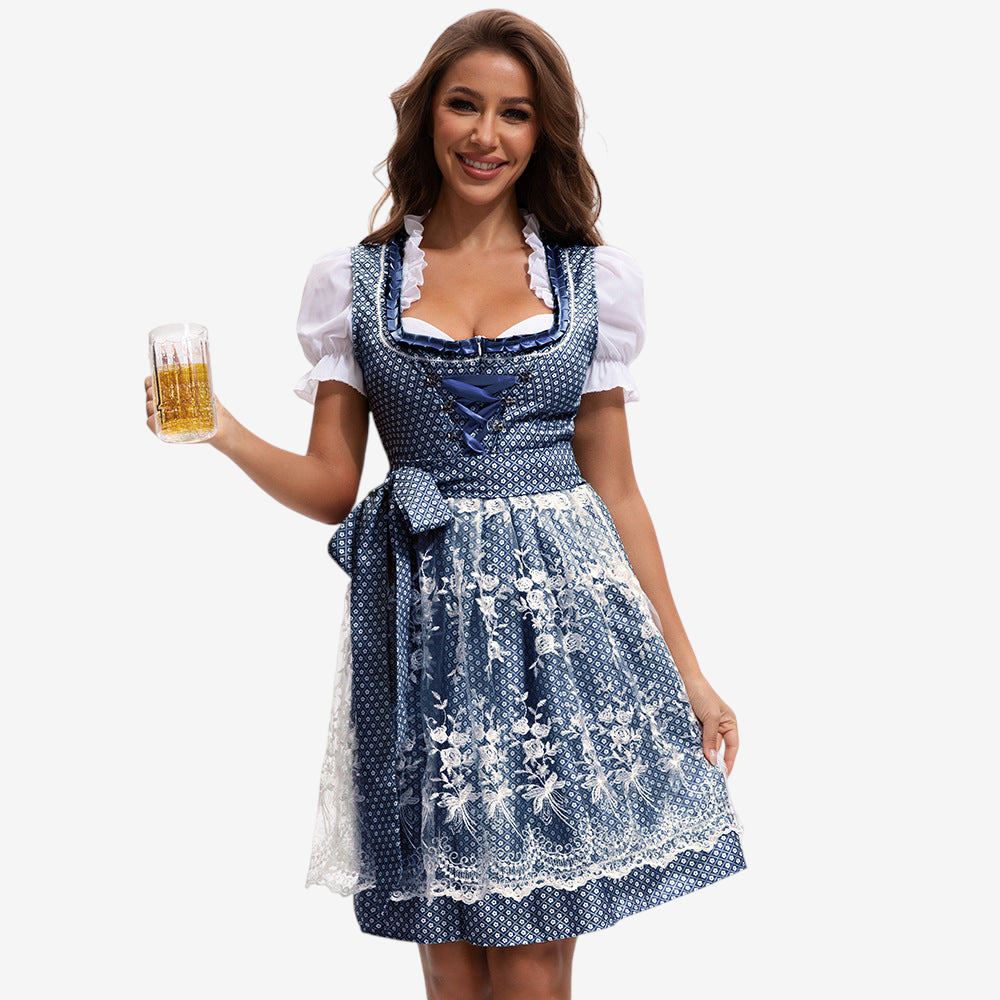Dirndl Damen mit Herzausschnitt und Spitzen-Schürze | J&B - 6 - Jasminaboutique.com