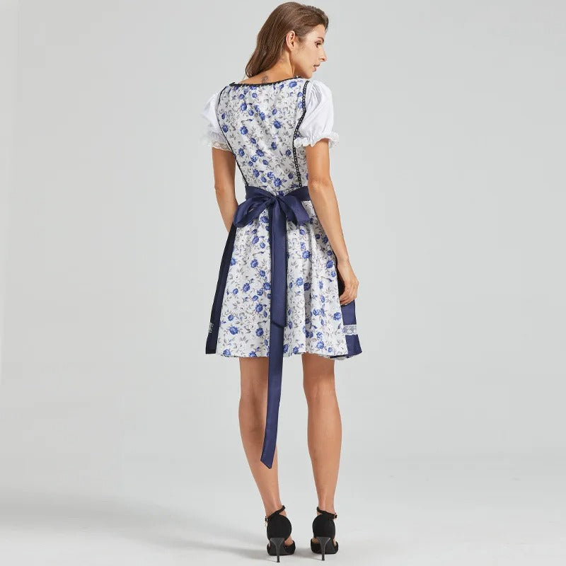 Dirndl Damen mit Blumenmuster und Schnürdetails | J&B - 4 - Jasminaboutique.com