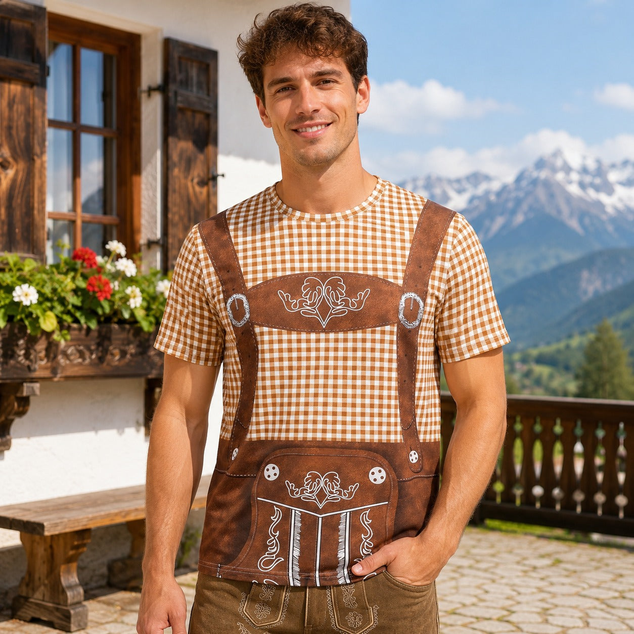 T-Shirt Herren mit bayerischem Motiv und lockerer Passform | J&B - 1 - Jasminaboutique.com