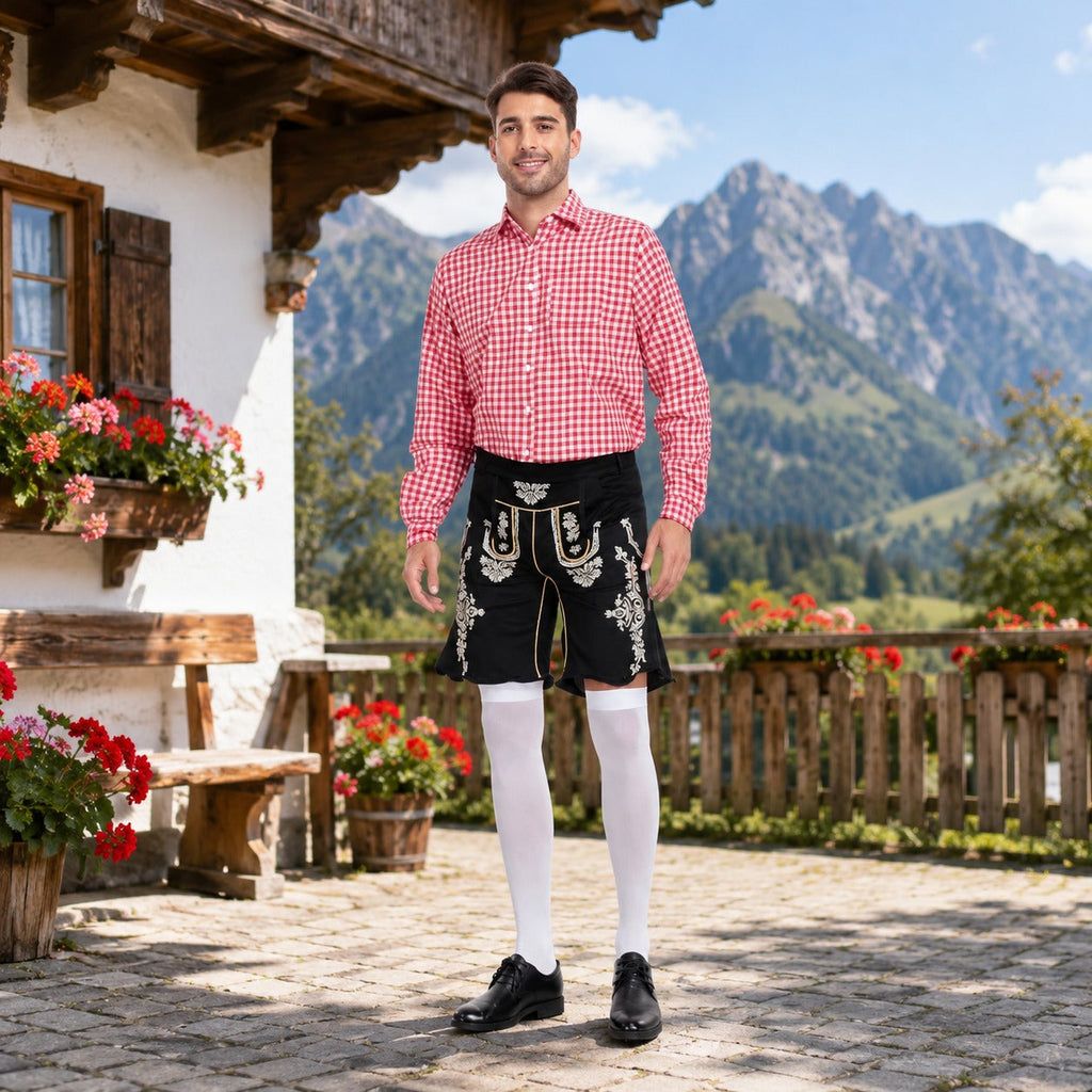 Karierte Hemd Herren mit klassischer Passform und Trachtenhose | J&B - 1 - Jasminaboutique.com
