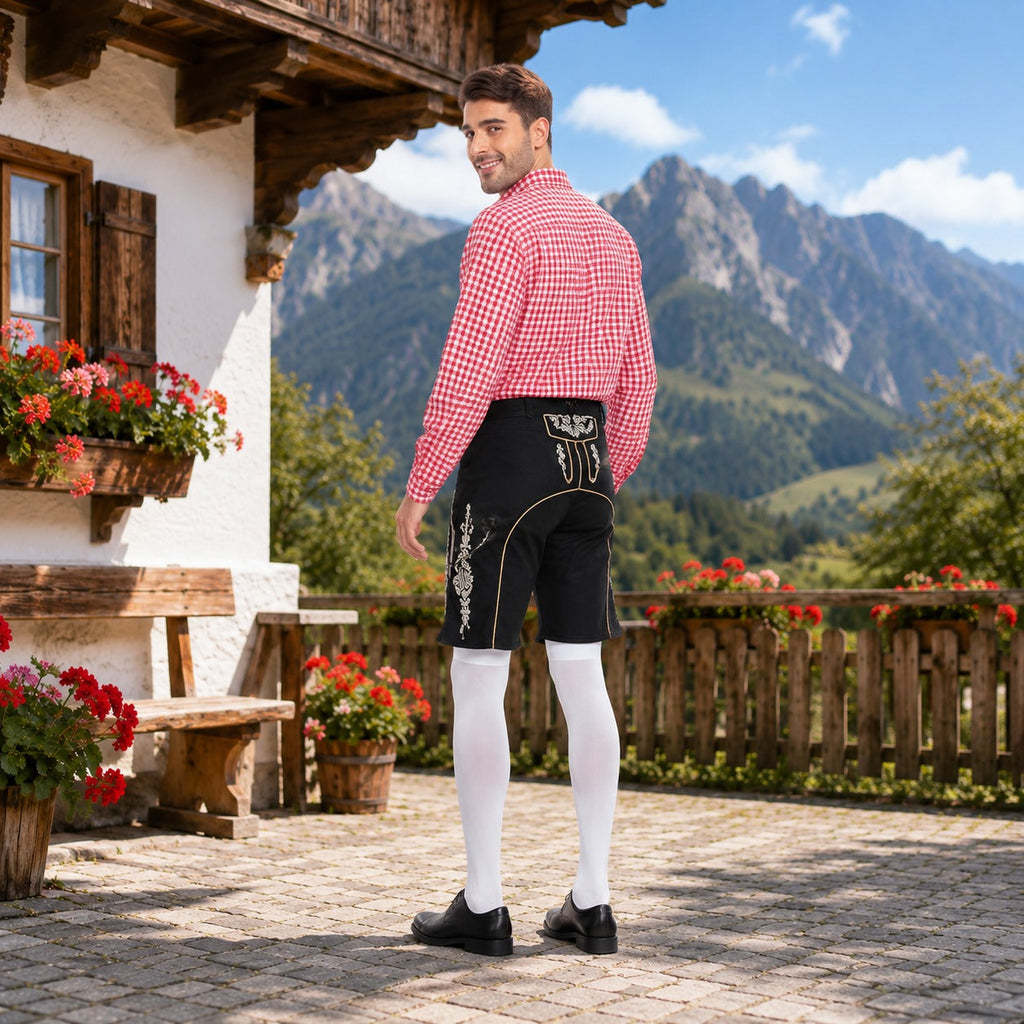 Karierte Hemd Herren mit klassischer Passform und Trachtenhose | J&B - 2 - Jasminaboutique.com