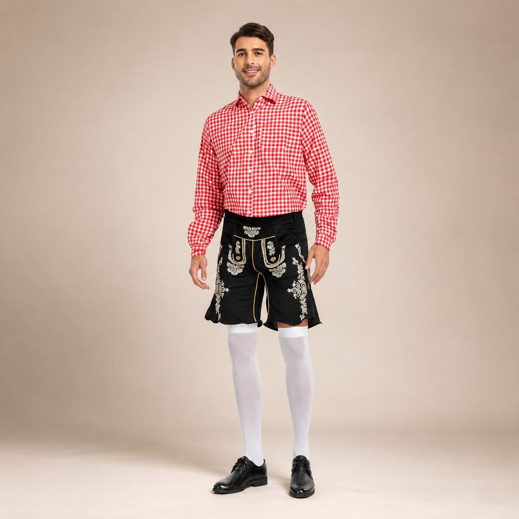 Karierte Hemd Herren mit klassischer Passform und Trachtenhose | J&B - 4 - Jasminaboutique.com