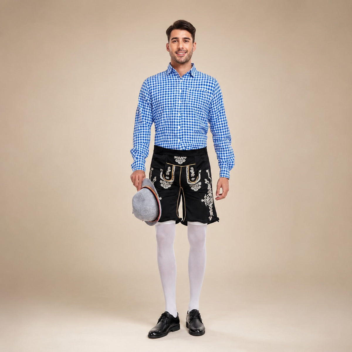 Karierte Hemd Herren mit klassischer Passform und Trachtenhose | J&B - 6 - Jasminaboutique.com