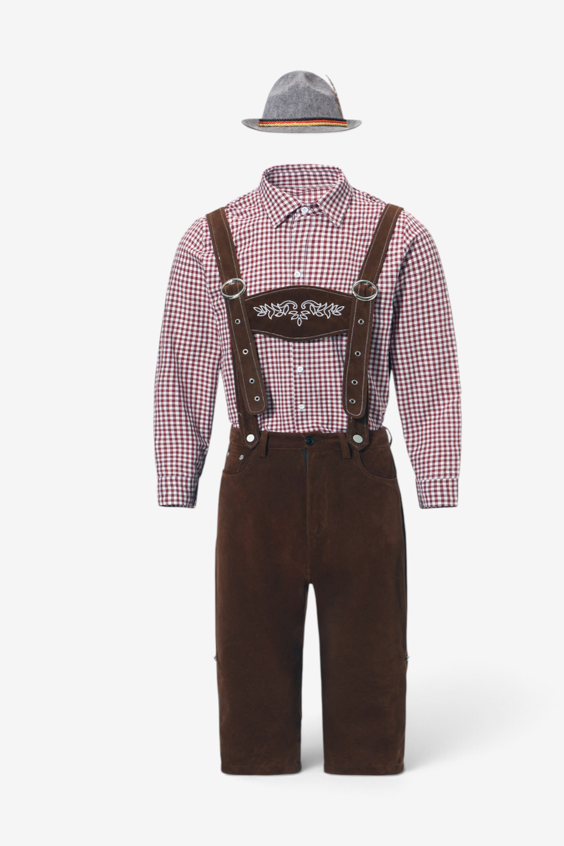 Trachten-Shorts Herren mit verstellbaren Hosenträgern und besticktem Latz | J&B - 2 - Jasminaboutique.com