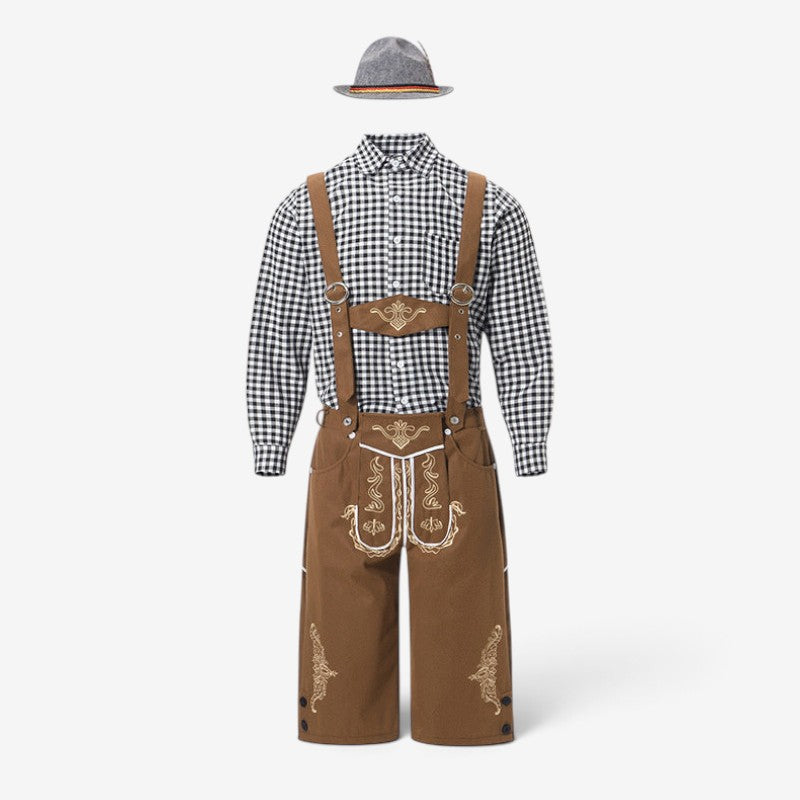 Traditionelles Trachten-Set Herren mit knielangen Shorts und kariertem Hemd | J&B - 1 - Jasminaboutique.com