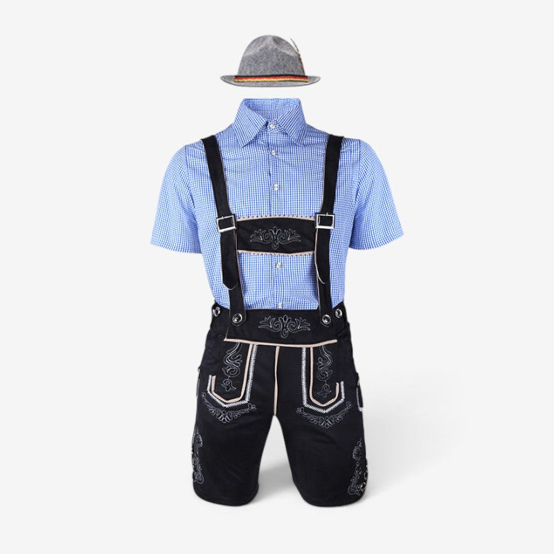 Traditionelles Trachten-Set Herren mit knielangen Shorts und kariertem Hemd | J&B - 4 - Jasminaboutique.com