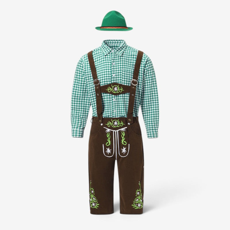 Traditionelles Trachten-Set Herren mit knielangen Shorts und kariertem Hemd | J&B - 5 - Jasminaboutique.com