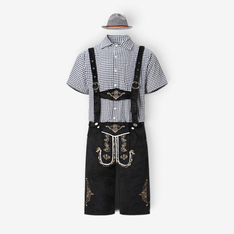 Traditionelles Trachten-Set Herren mit knielangen Shorts und kariertem Hemd | J&B - 6 - Jasminaboutique.com
