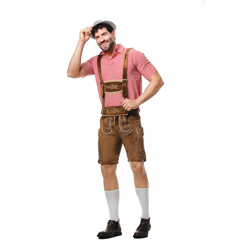 Traditionelles Trachten-Set Herren mit knielangen Shorts und kariertem Hemd | J&B - 7 - Jasminaboutique.com