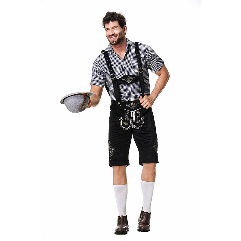 Traditionelles Trachten-Set Herren mit knielangen Shorts und kariertem Hemd | J&B - 8 - Jasminaboutique.com