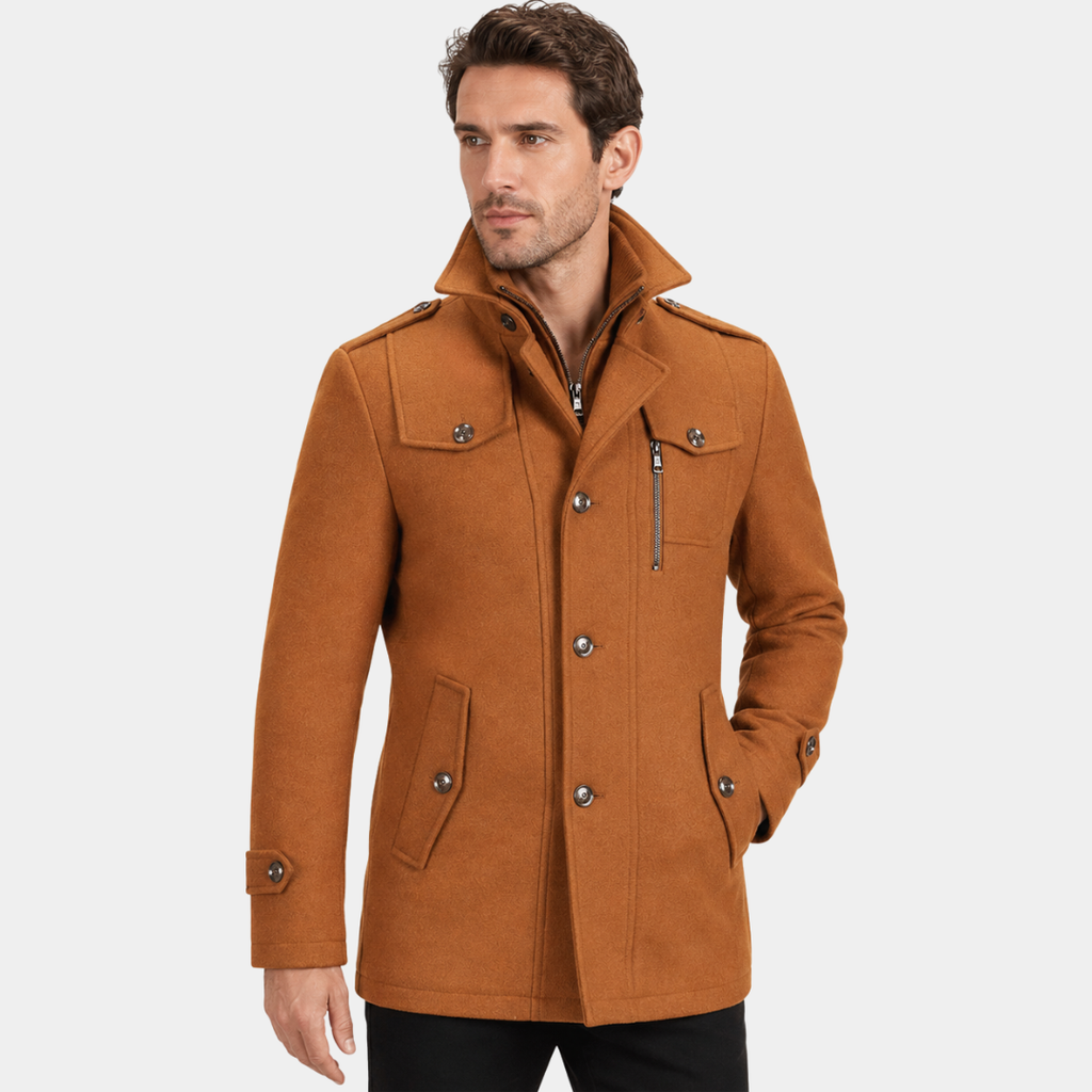 Peacoat für Herren mit stilvollem Kragen und taillierter Passform – Perfekt für den Winter - 4 - Jasminaboutique.com