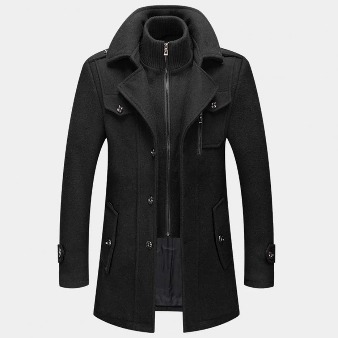 Peacoat für Herren mit stilvollem Kragen und taillierter Passform – Perfekt für den Winter - 8 - Jasminaboutique.com