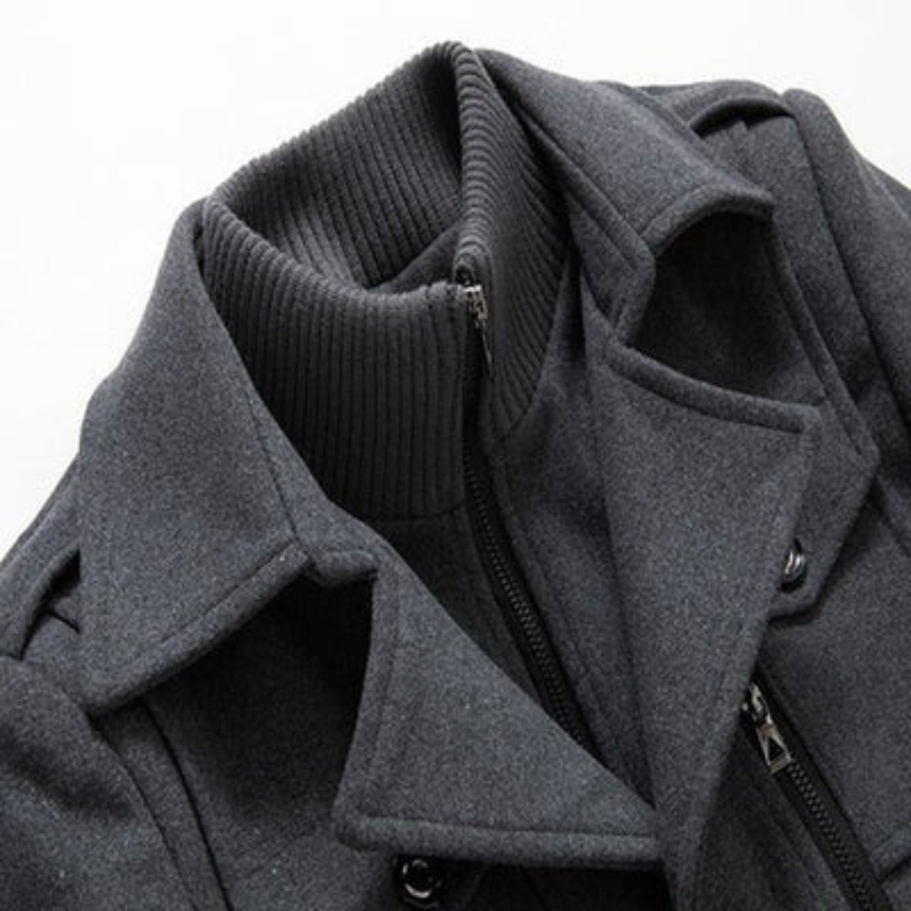 Peacoat für Herren mit stilvollem Kragen und taillierter Passform – Perfekt für den Winter - 12 - Jasminaboutique.com