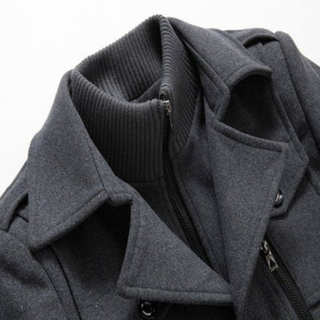 Peacoat für Herren mit stilvollem Kragen und taillierter Passform – Perfekt für den Winter - 12 - Jasminaboutique.com