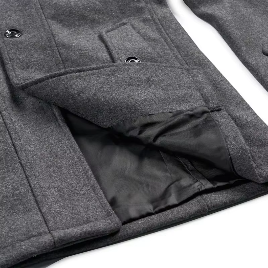 Peacoat für Herren mit stilvollem Kragen und taillierter Passform – Perfekt für den Winter - 13 - Jasminaboutique.com