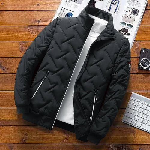 Moderne Herren Steppjacke mit Stehkragen und Reißverschluss | A&B - 2 - Annoboutique
