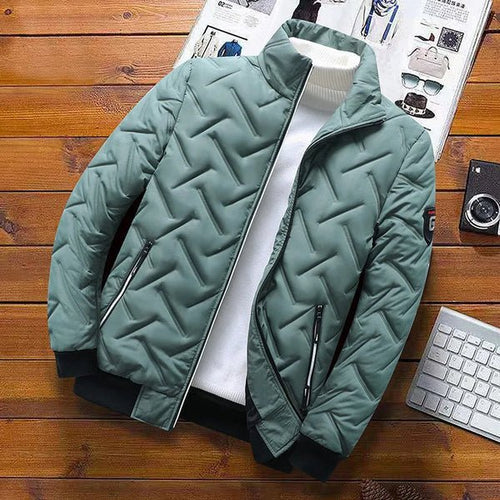 Moderne Herren Steppjacke mit Stehkragen und Reißverschluss | A&B - 5 - Annoboutique